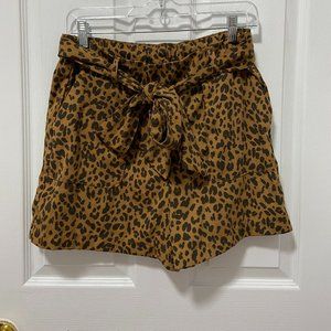 Cheetah Print Tie Waist Shorts